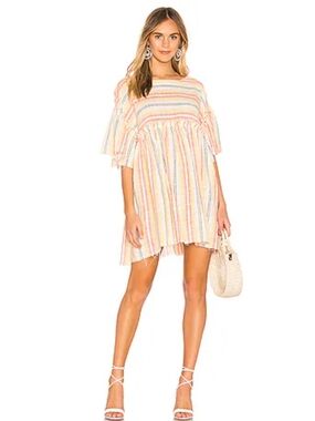 Free People Summer Nights Tunic Dress Striped Boho Gauze Flowy Top S